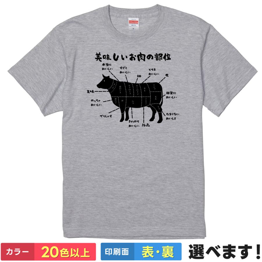 おもしろTシャツ 肉の部位 メンズ レディース プレゼント 無地 牛 サーロイン | 