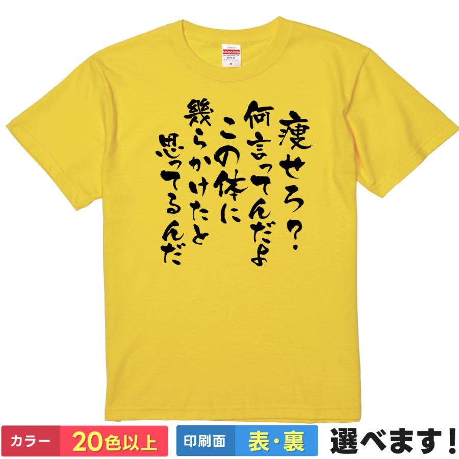 おもしろTシャツ 痩せろ？何言ってんだ この体にいくらかけたと思ってるんだ メンズ レディース プレゼント 無地 デブ | 