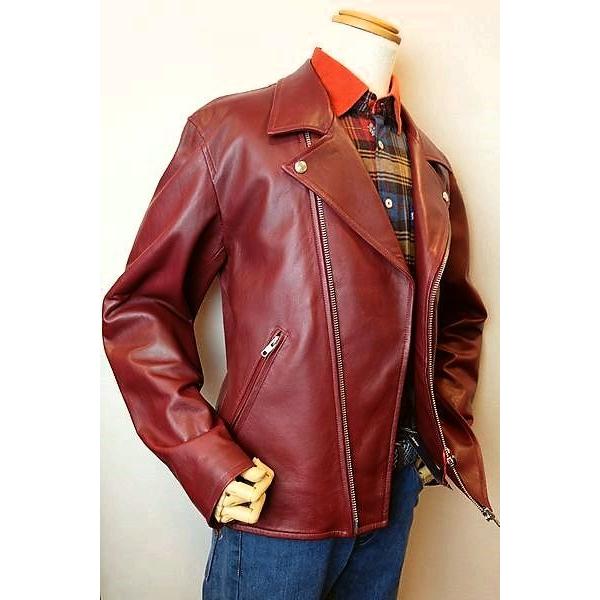 ラウラフェリーチェ Laura Felice ライダースジャケット ワイン 秋冬パターンオーダー承り品 レザーブルゾン メンズウェアの画像