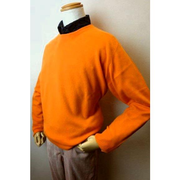 ラウラフェリーチェ Laura Felice 日本製カシミヤ100%セーター オレンジ １２ゲージ 秋冬パターンオーダー承り品 ニット メンズウェアの画像