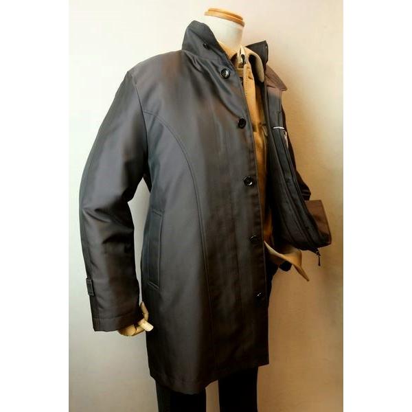 セール３５％ＯＦＦ シッスル THISTLE 創作屋 コート ブラウン 日本製 秋冬新作 ダウンライナー付き 中綿コート ダウンジャケット メンズウェアの画像