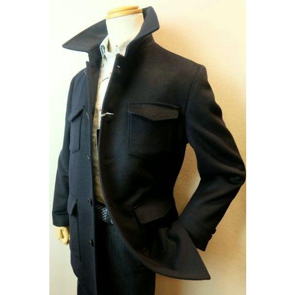 セール３５％ＯＦＦ シッスル THISTLE 創作屋 カシミヤ100%ジャケット ネイビー 日本製 秋冬新作 カバーオールジャケット メンズウェアの画像