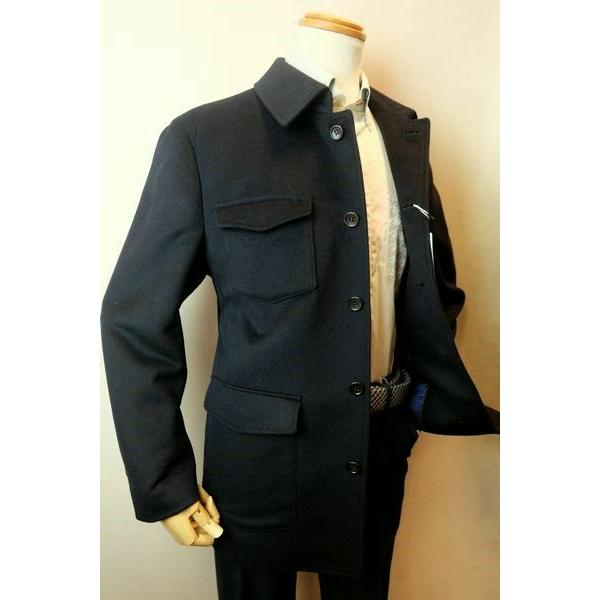 セール３５％ＯＦＦ シッスル THISTLE 創作屋 カシミヤ100%ジャケット ネイビー 日本製 秋冬新作 カバーオールジャケット メンズウェアの画像