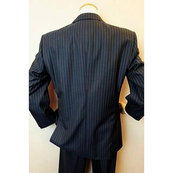 セール３５％ＯＦＦ ロンナースーツ 紺ストライプ ＡＢ４サイズ 春夏アウトレット現品限り品 メンズウェア LONNERの画像