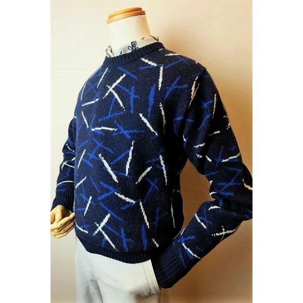 セール３５％ＯＦＦ アンジェロ ANGELO 日本製カシミヤセーター ネイビー 秋冬アウトレット現品限り品 カシミヤ100% ニット メンズウェアの画像
