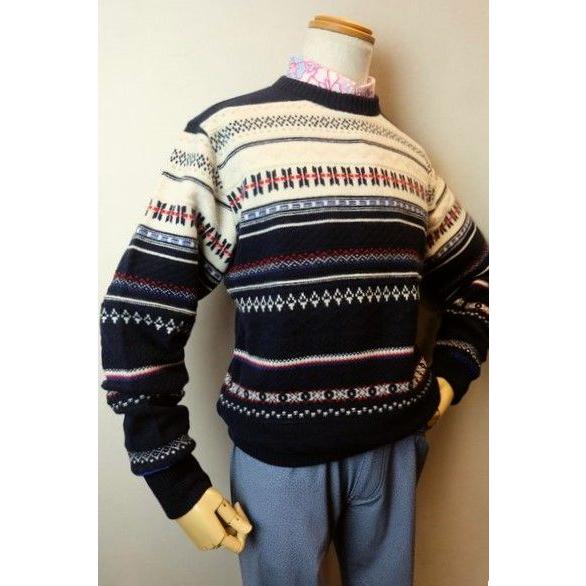 セール３５％ＯＦＦ アンジェロ ANGELO 日本製カシミヤセーター ネイビー 秋冬アウトレット現品限り品 カシミヤ100% ニット メンズウェアの画像
