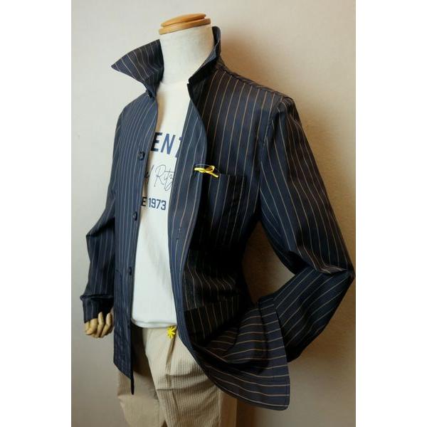 MANUEL RITZ マニュエルリッツ カバーオールジャケット ネイビー 春夏新作 イタリア シャツジャケット インポート メンズウェアの画像
