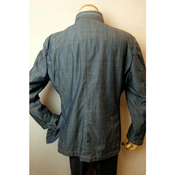 シッスル THISTLE 創作屋 カバーオールジャケット ブルー 春夏新作 日本製 スタンドカラー ダンガリー生地 メンズウェアの画像