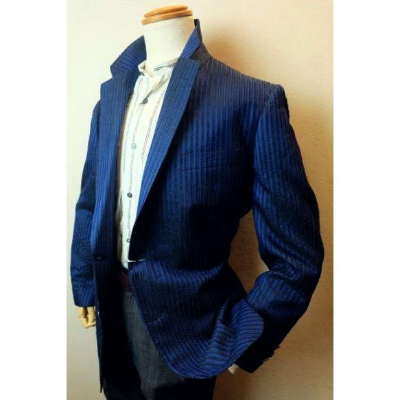 シッスル THISTLE 創作屋 テーラードジャケット ネイビー 春夏新作 日本製 シルク100% メンズウェアの画像