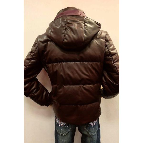 セール35％OFF PRANDI レザーダウンジャケット ボルドー 