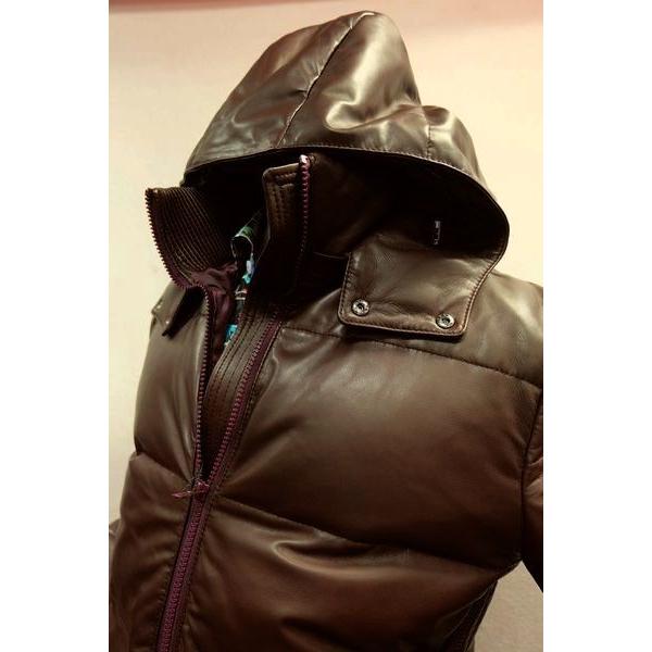 セール35％OFF PRANDI レザーダウンジャケット ボルドー