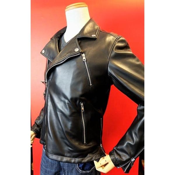 セール35％OFF イタリア製ライダースジャケット ブラック 46