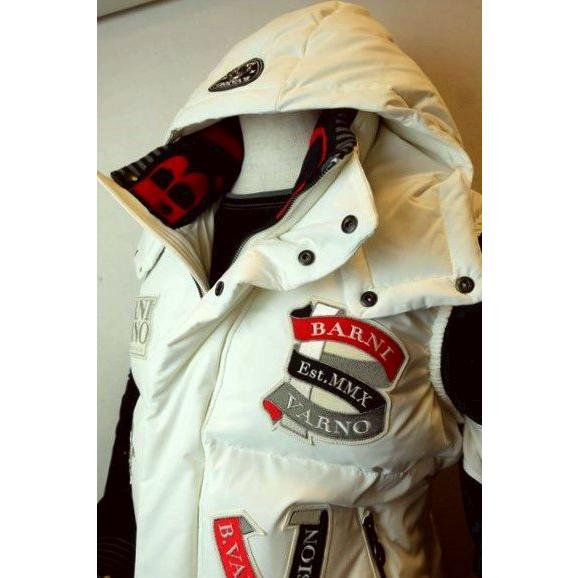 BARNI VARNO フード付きダウンベスト ホワイト