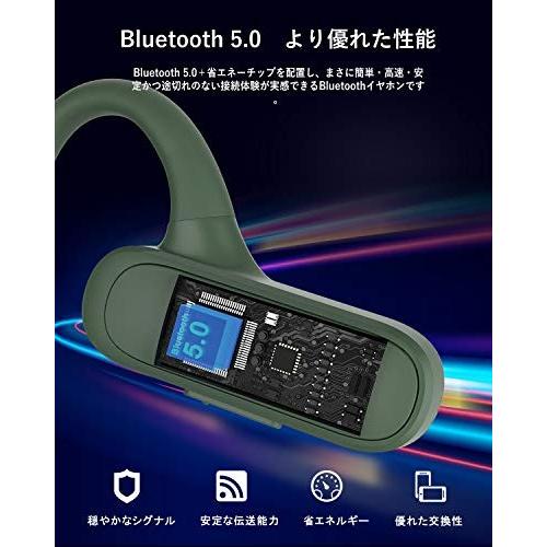 Ucomx Bluetooth イヤホン 耳を塞がず 開放型 スポーツ イヤホン 高音質 両耳通話 耳掛け式 液体シリコン ワイヤレス ブルートゥ