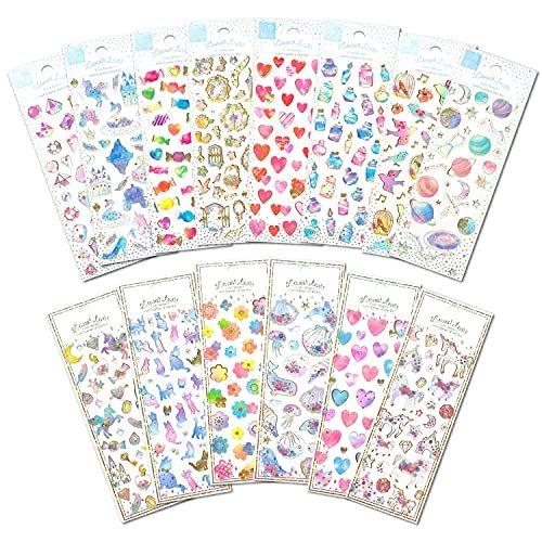 Soy S F かわいいシール キラキラした可愛いシール 14シートセット 手帳 スマホケース 小物のデコレーション等にも キラキラシール ご S 2418 4smile 通販 Yahoo ショッピング