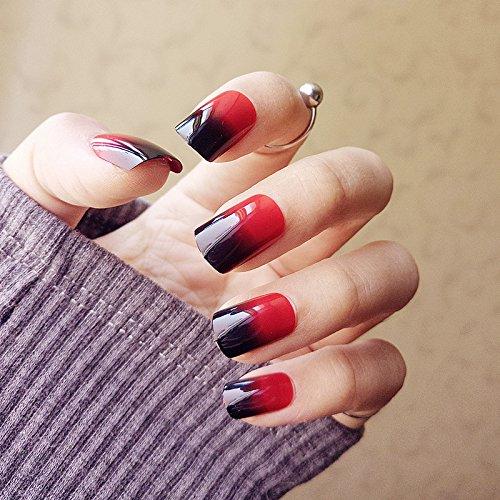 24枚入 黒と赤のグラデーション ネイル 貼る ネイルチップ パーティー 二次会などに S 0706 4smile 通販 Yahoo ショッピング