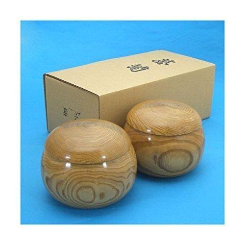 囲碁 伝統工芸士作 手作木製碁笥 栗 大33号 蛤碁石は33号・硬質ガラス