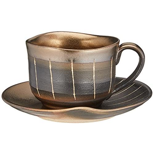 マルヨシ陶器 萬古焼 コーヒーC/S 金彩十草 黒 M0975 : 4Speed Online
