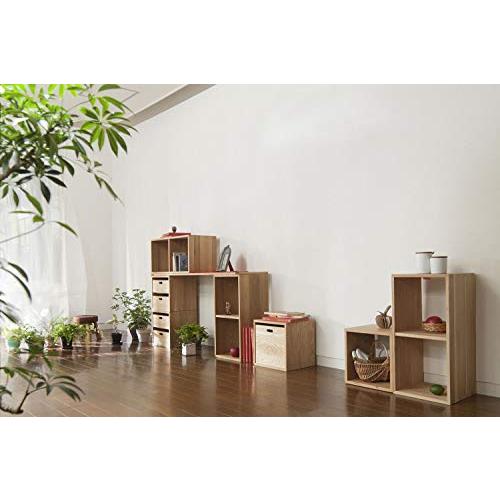 オークヴィレッジ たなKOBAKO 国産無垢材 ニレ oak village オークヴィレッジ たなkobako (たなこばこ)・ニレ ナチュラル 外寸：幅