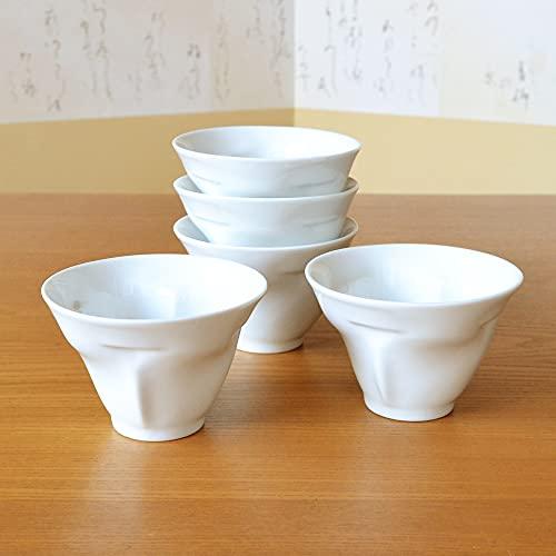 湯のみ ハート\u0026クローバーが浮き出る 来客用 湯飲み ５個セット おしゃれ かわいい 有田焼 波佐見焼 ハート in クローバー 煎茶碗_1