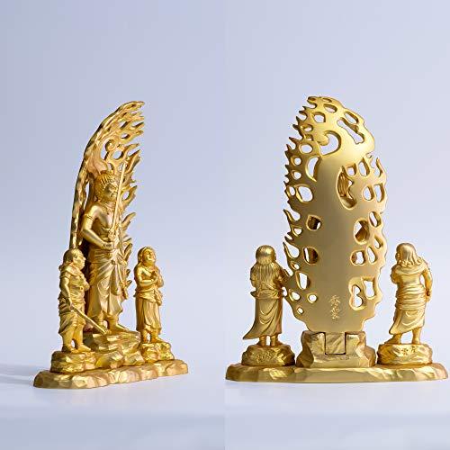 仏像 童子不動明王 16cm(金メッキ/24金) 仏師：牧田秀雲 原型＿ 酉年生まれ 十二支守り本尊 不動三尊 高岡銅器(どうじふどうみょうおうG)_3