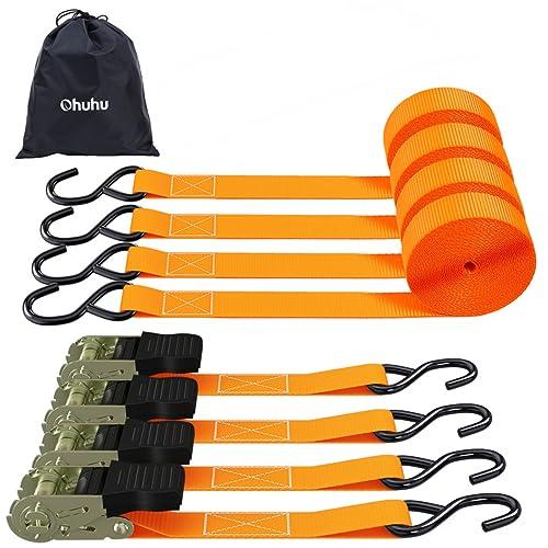 Ohuhu ラッシングベルト タイダウンベルトラチェット式 ラチェットベルト 長さ2m 幅25mm 破断荷重680kg マックス使用荷重225kg 荷締めベルト 締付固定 使用簡単 | ブランド登録なし