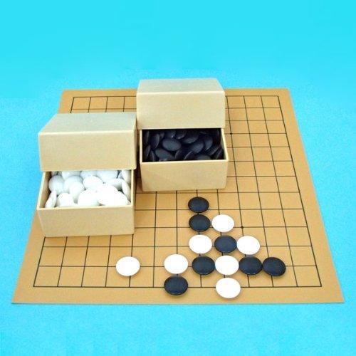 囲碁入門セット 収納便利な塩ビの9・13路碁盤とP碁石7mm厚にミニ角