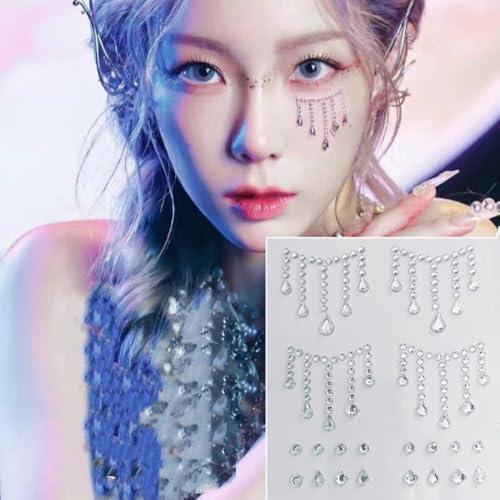 SensaBliss ラインストーンフェイスシール 顔 シール 4枚