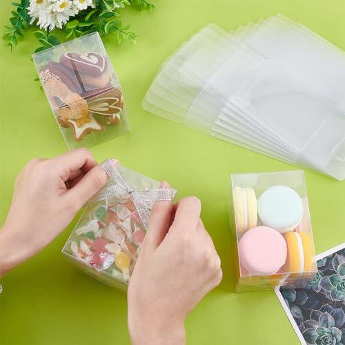 BENECREAT 20個 PVC透明プラスチックケース 長方形 7x7x10cm 折り畳み