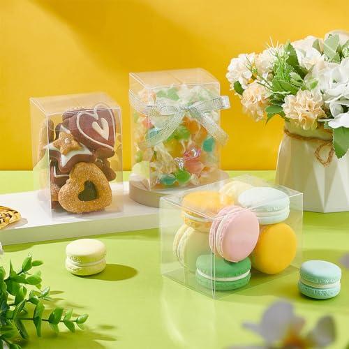 BENECREAT 20個 PVC透明プラスチックケース 長方形 7x7x10cm 折り畳み
