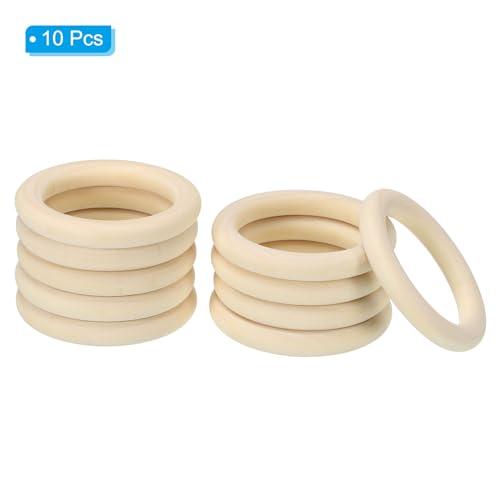 PATIKIL 70mm/2.75" 未仕上げ 木製リング 10個セット DIYクラフトリングペンダントコネクター ウッドカラー | ブランド登録なし | 02
