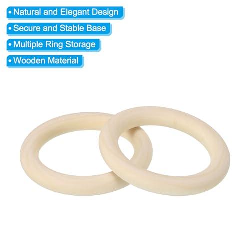 PATIKIL 70mm/2.75" 未仕上げ 木製リング 10個セット DIYクラフトリングペンダントコネクター ウッドカラー | ブランド登録なし | 03