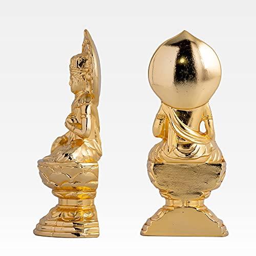 仏像 虚空蔵菩薩(純金メッキ) PC厨子入り 仏師：渡辺景秋 原型＿ 丑・寅年生まれ 干支 十二支 守護本尊 高岡銅器 (こくうぞうぼさつpcZ_4