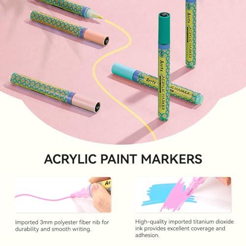 Arrtx アクリルペイントペン 48色 アクリルペイントマーカー
