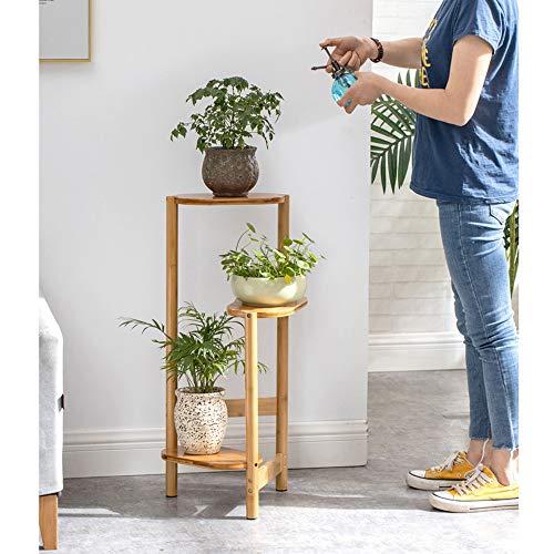 UNHO フラワースタンド 3段 花台 竹製 鉢スタンド 植木鉢 スタンド