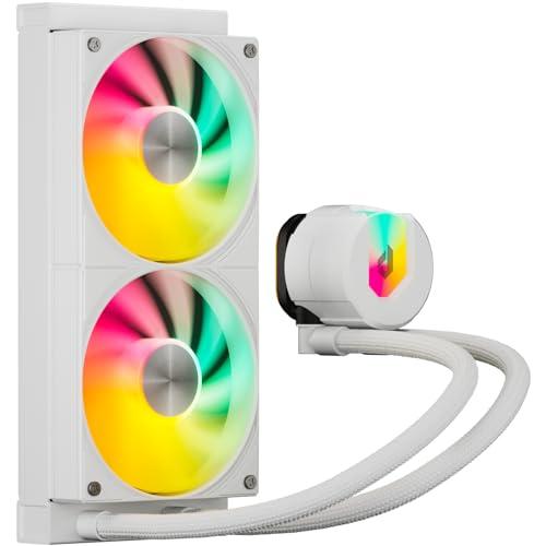 ARGB簡易水冷クーラー 27mmラジエーター 液晶ディスプレイ付き 240mm upHere 簡易水冷ARGB CPUクーラー 240mmラジエーター搭載 120mmPWM