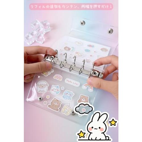 シール帳 プラバン 透明 M5 ミニ バインダー リフィル*20枚 5穴 カード
