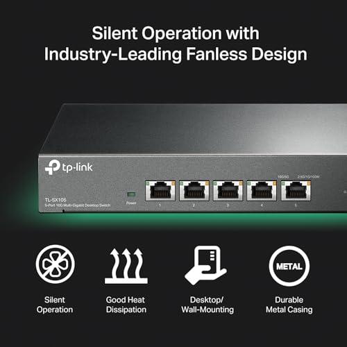 TP-Link 5ポート 全ポート10G対応 10G マルチギガビット　アンマネージ　プラグ＆プレイ　スイッチングハブ TL-SX105_5