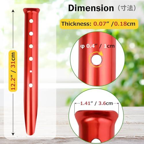 Azarxis テントペグ ペグ セット 31cm アルミ製 U型 ステーク 砂地に適用 ビーチ 砂浜 雪 キャンプ 軽量 高強度 タープペグ 設営 アウトドア | ブランド登録なし | 01