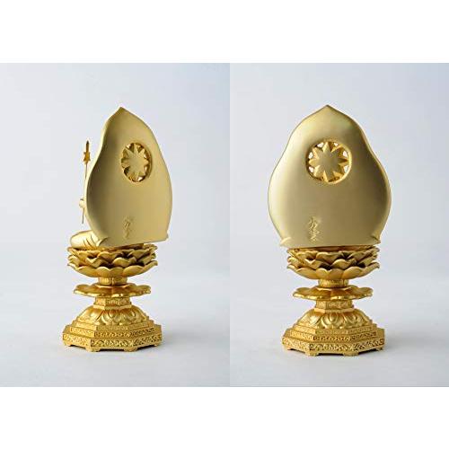 仏像 千手観音菩薩 15.5cm(金メッキ/24金  仏師：牧田秀雲 原型＿ 子年生まれ 十二支守り本尊 干支 高岡銅器(せんじゅかんのんぼさつ)の画像