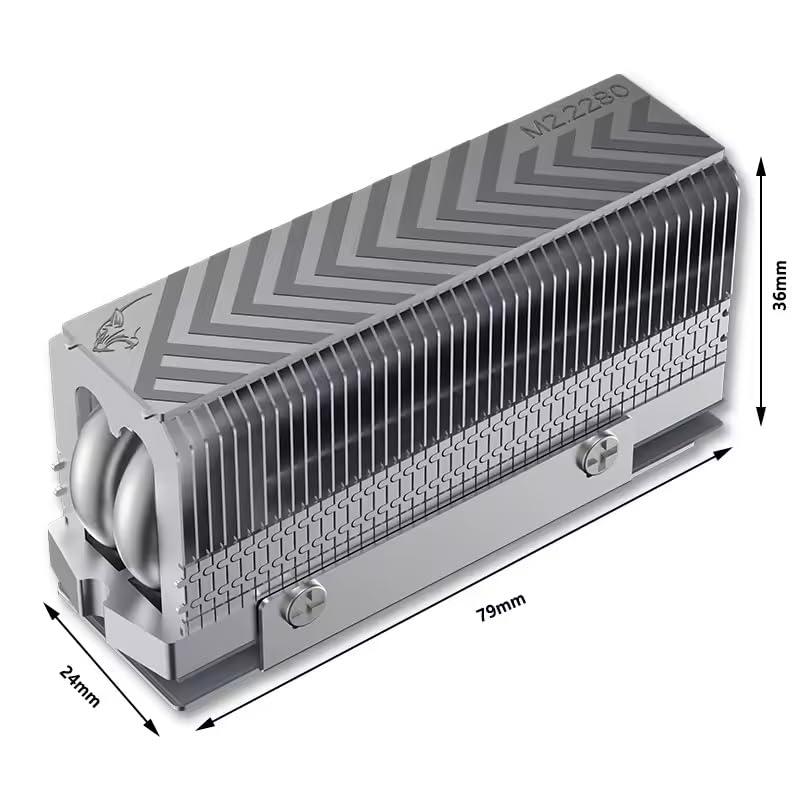 zmart COOLLEO M.2 2280 NVMe SSD ヒートシンク 2ヒートパイプ