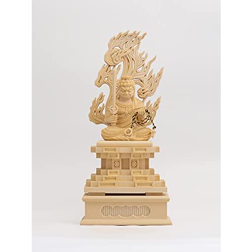 木彫仏像 不動明王 座像22.5cm 木製：桧木 ＿酉年生まれ 十二支守護