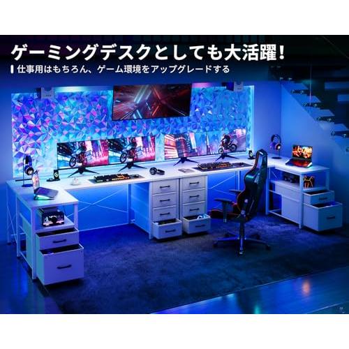 AODK ゲーミングデスク パソコンデスク 引き出し&amp;コンセント付き 机 pcデ Amazon | AODK ゲーミングデスク 引き出し付き パソコンデスク
