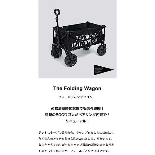 BROOKLYN OUTDOOR COMPANY (BOC) ブルックリンアウトドアカンパニー 折り畳み式 ワゴン NY発 荷台 アウトドア (ブラック) D48 分散重量