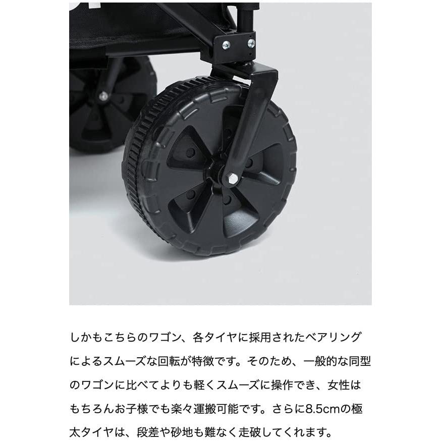 BROOKLYN OUTDOOR COMPANY (BOC) ブルックリンアウトドアカンパニー 折り畳み式 ワゴン NY発 荷台 アウトドア (ブラック) D48 分散重量