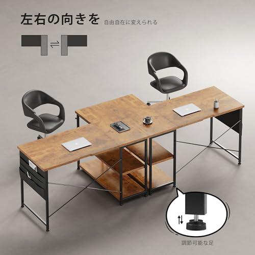 【M2339-128-89】パソコンデスク 机 学習机  右棚左棚 幅107cm Amazon | YeTom パソコンデスク 机 学習机 右棚左棚 幅107cm