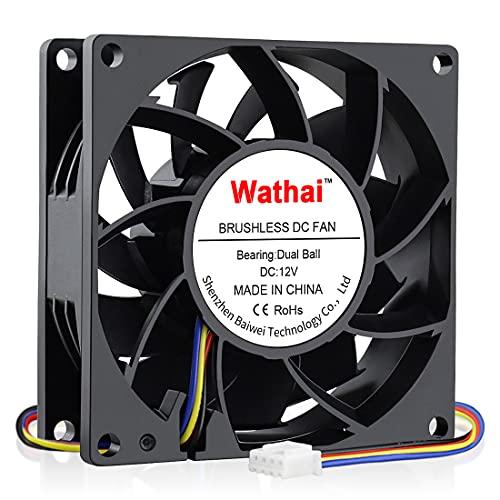 Wathai 80mm x 25mm PCコンピュータケースファン PWM 12V 4ピン