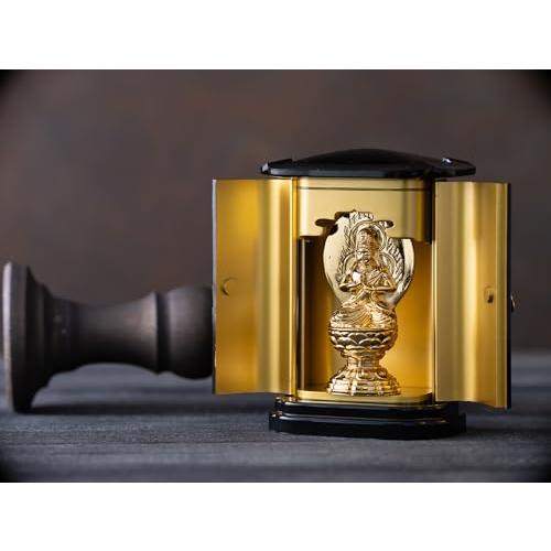 仏像 大日如来(純金メッキ) PC厨子入り 仏師：渡辺景秋 原型＿ 未・申年生まれ 干支 十二支 守護本尊 高岡銅器 (だいにちにょらいpcZ_1