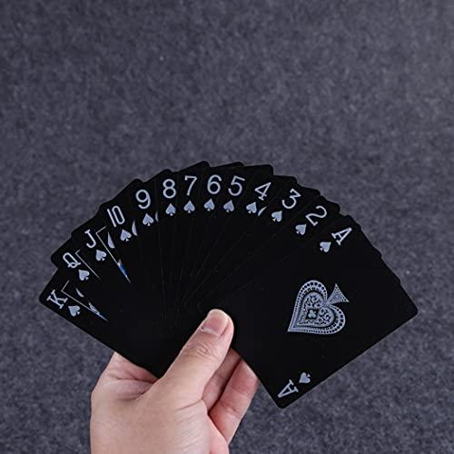 XSAJU トランプ プラスチック カード 折れにくい 黒いトランプ
