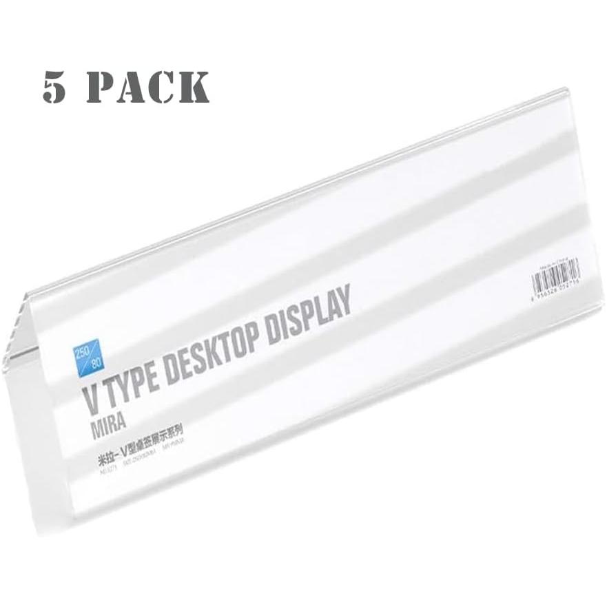 SVIAO 席札 会議用席札 カード立て 名札立て 卓上名札立て サインプレート ネームプレート 両面用 アクリル V型 5個入 (150*60mm) | ブランド登録なし | 01